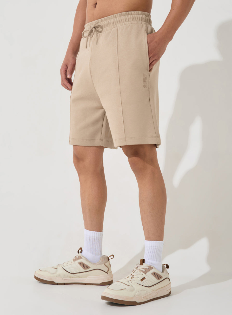 Men's Beige Ultra Luxe Tailored Shorts