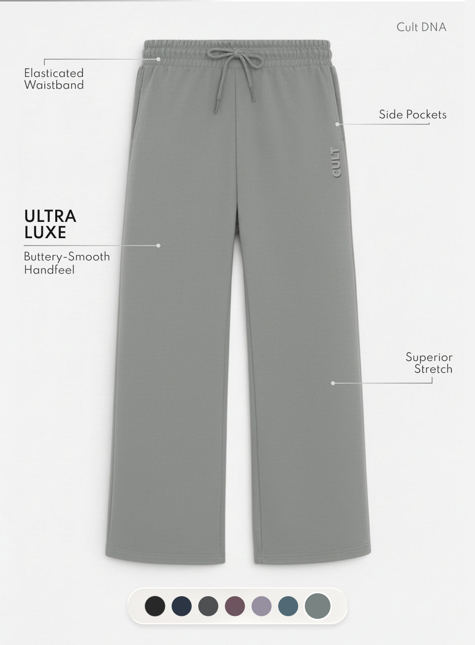 Women's Grey Ultra Luxe Classic Trackpants
