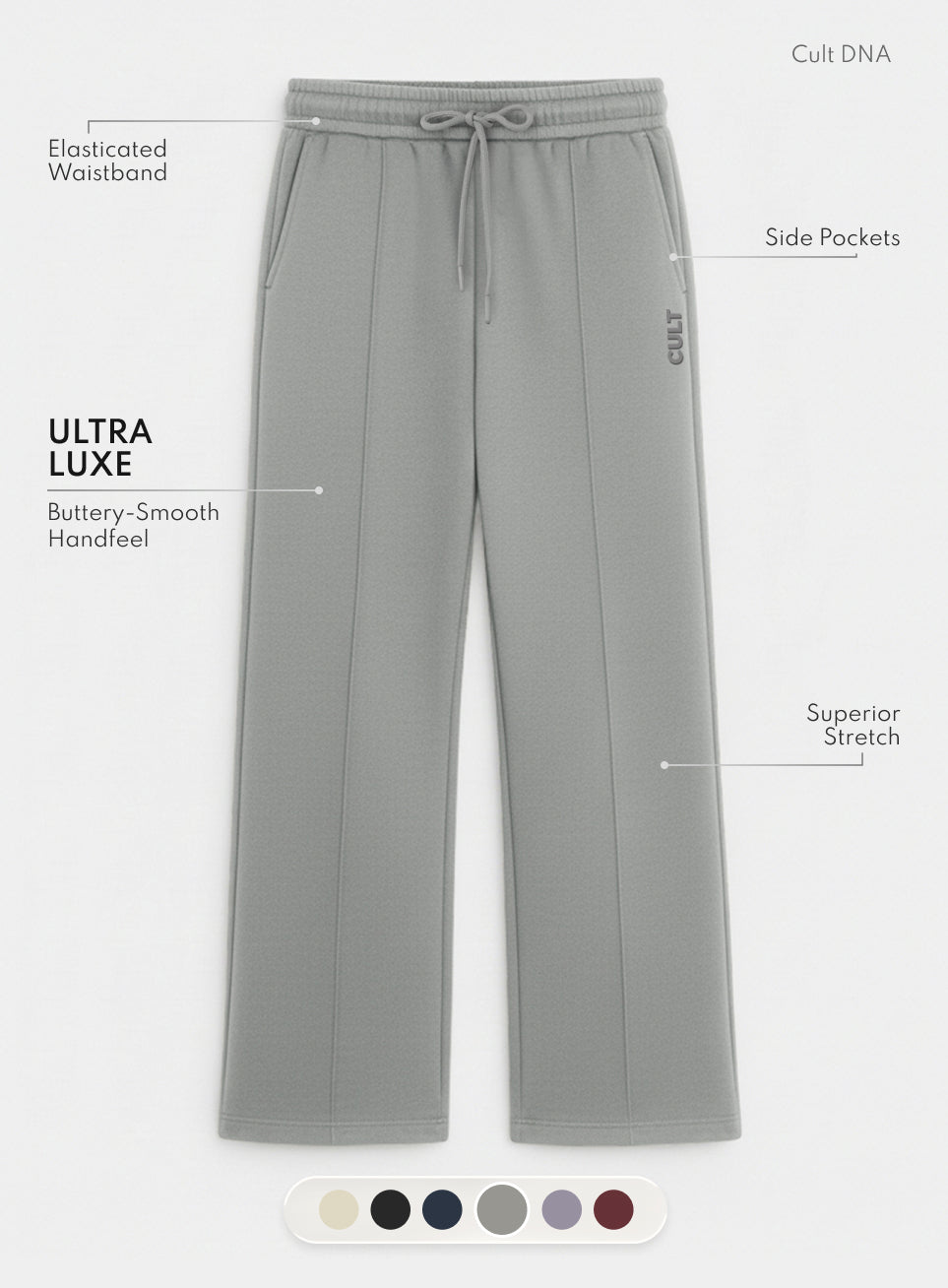 Women's Grey Ultra Luxe Tailored Trackpants