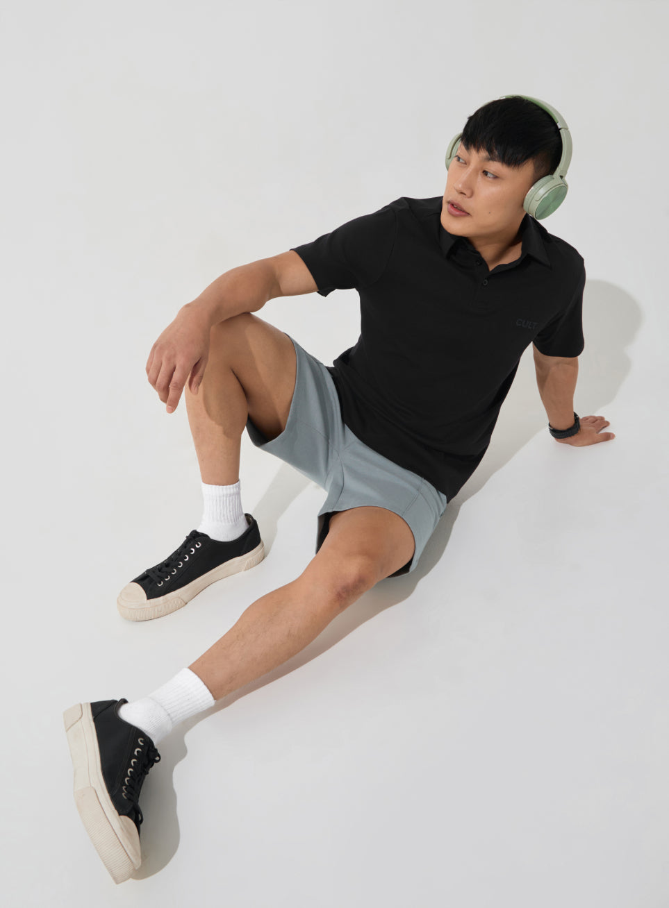 Men's Black Everyday Luxe Cotton Polo T-shirt