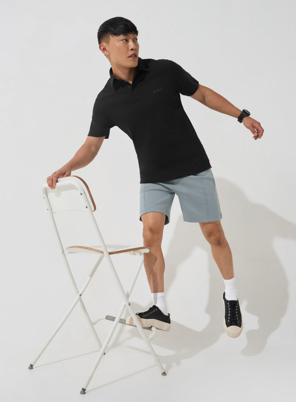 Men's Black Everyday Luxe Cotton Polo T-shirt