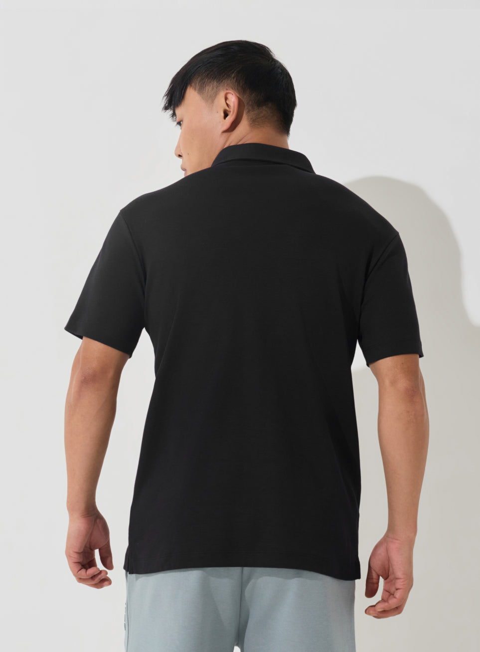Men's Black Everyday Luxe Cotton Polo T-shirt