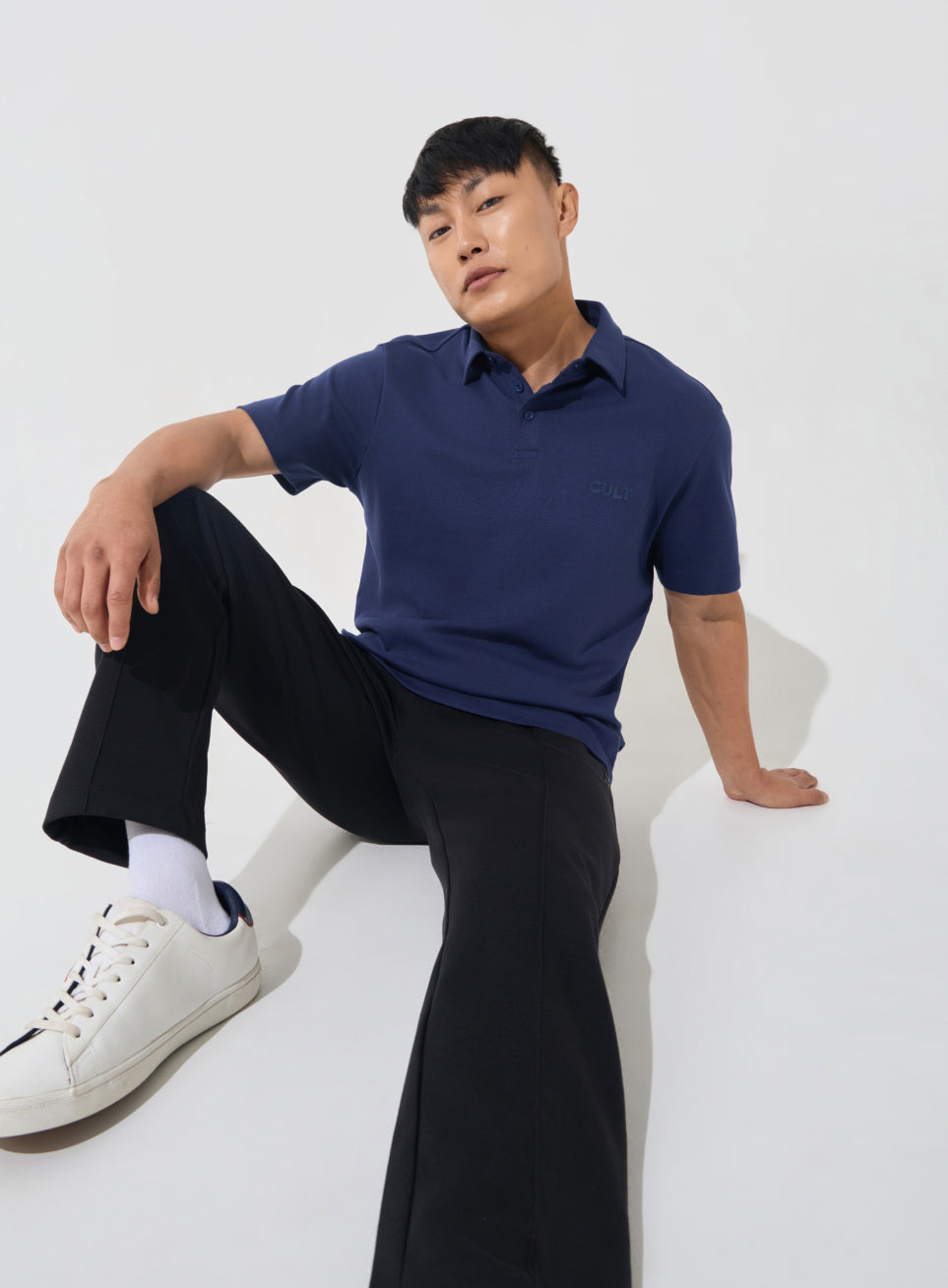 Men's Navy Everyday Luxe Cotton Polo T-shirt