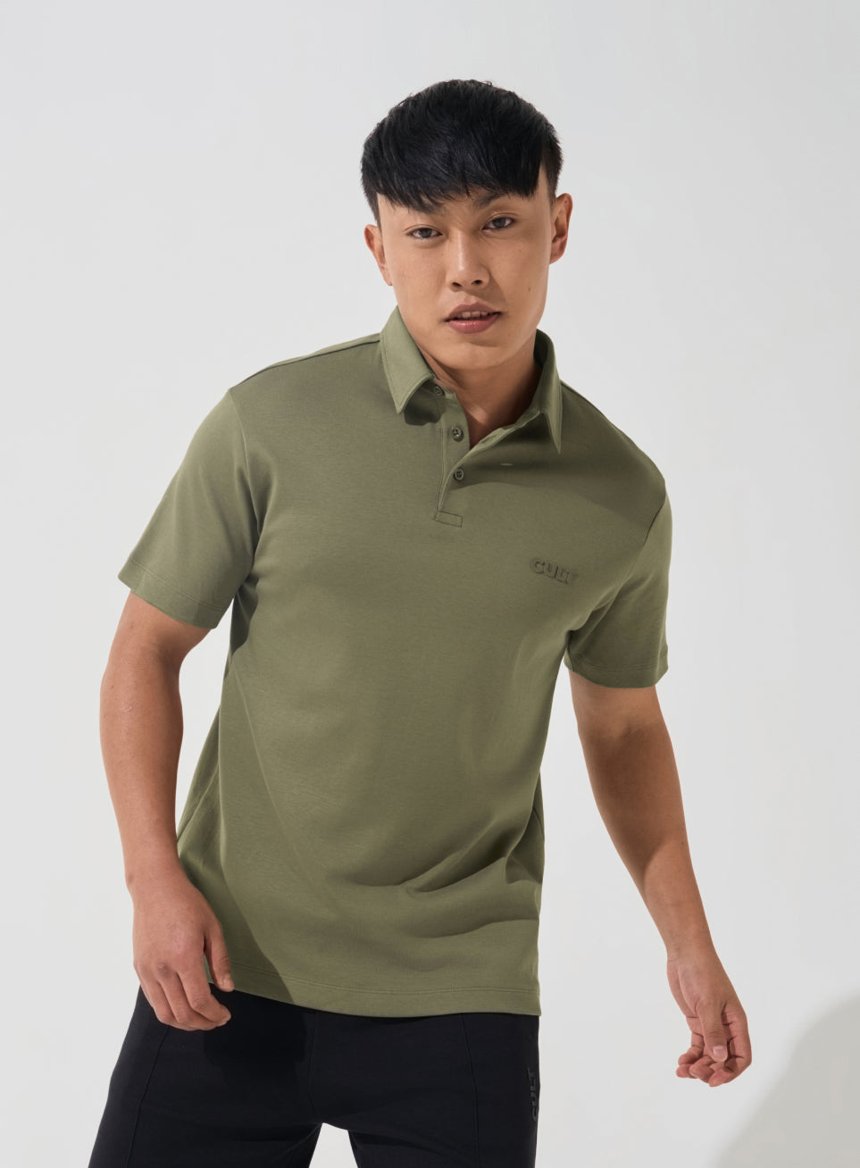 Men's Olive Everyday Luxe Cotton Polo T-shirt