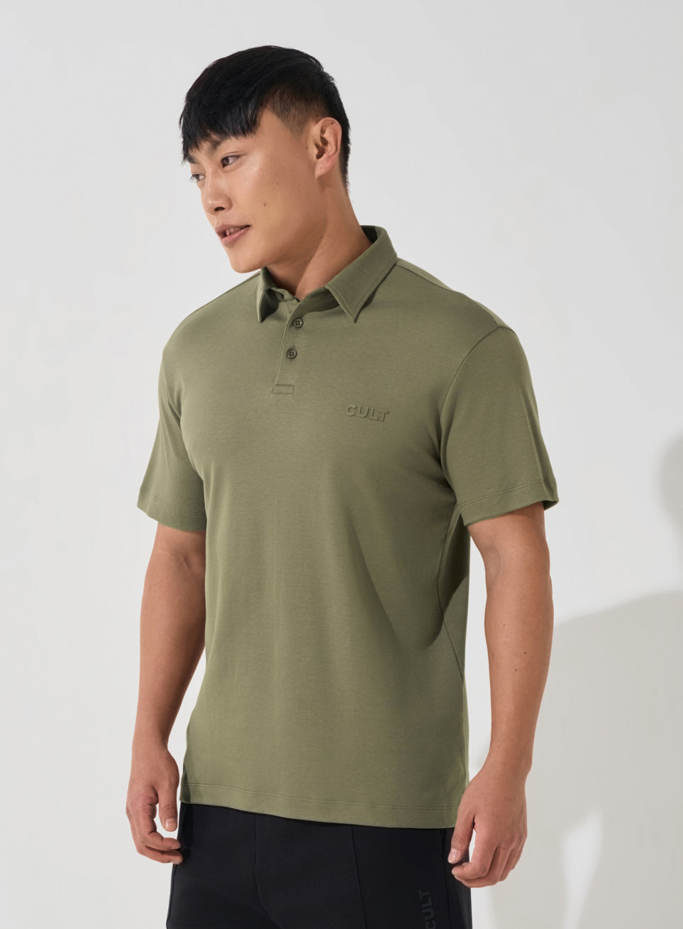 Men's Olive Everyday Luxe Cotton Polo T-shirt