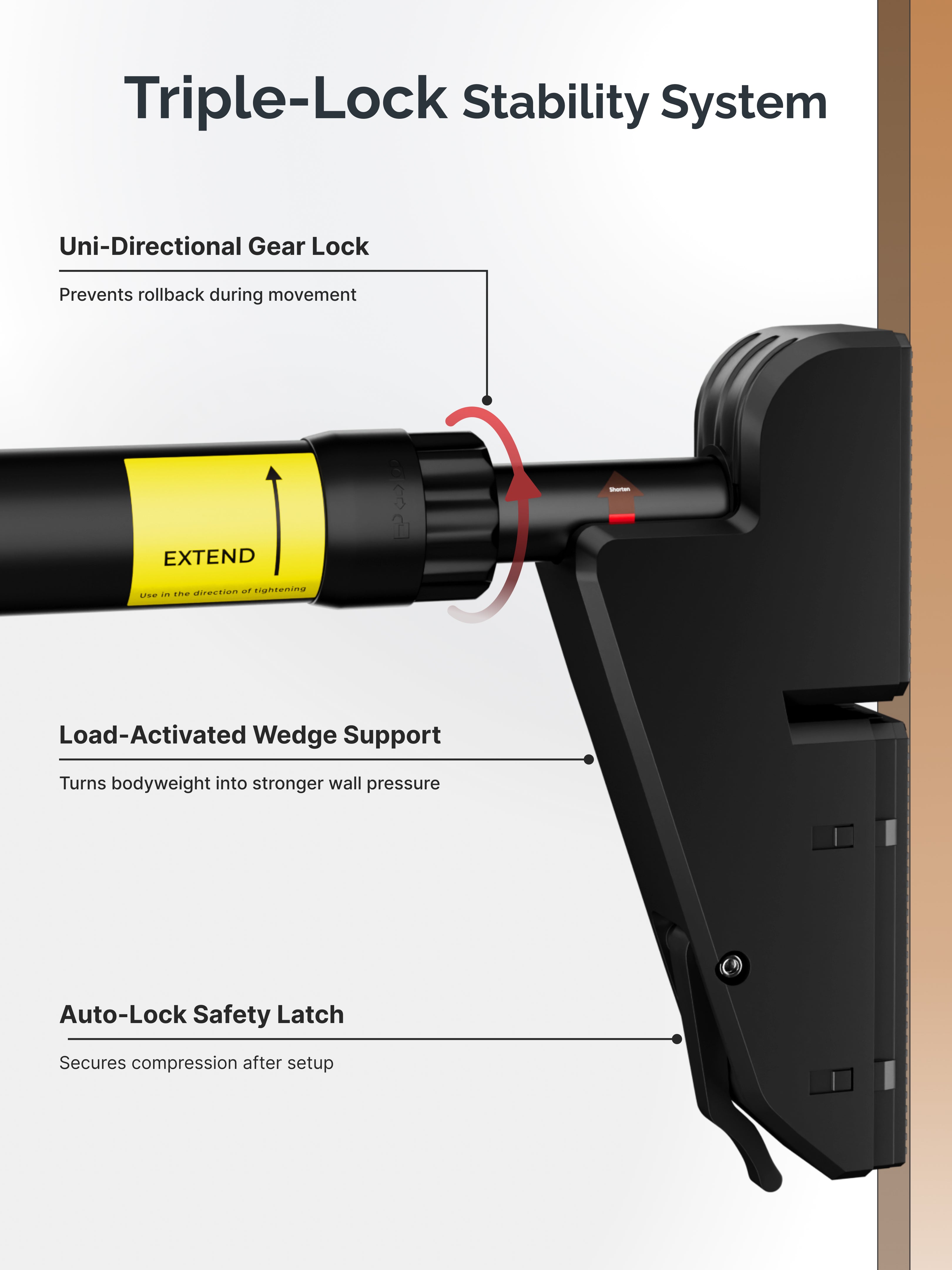 Cult Adjustable Pull-Up Bar for Doorway | Heavy-Duty Steel | Multi-Grip Home Gym Bar for Pull Ups, Chin Ups & Core Workout | Size - 76-110cm