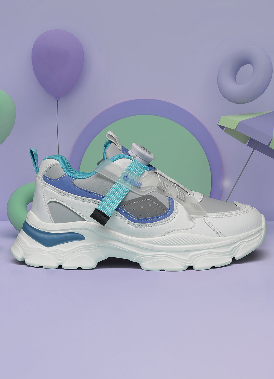 cult Kids' Zoomster Sneakers - White/Grey