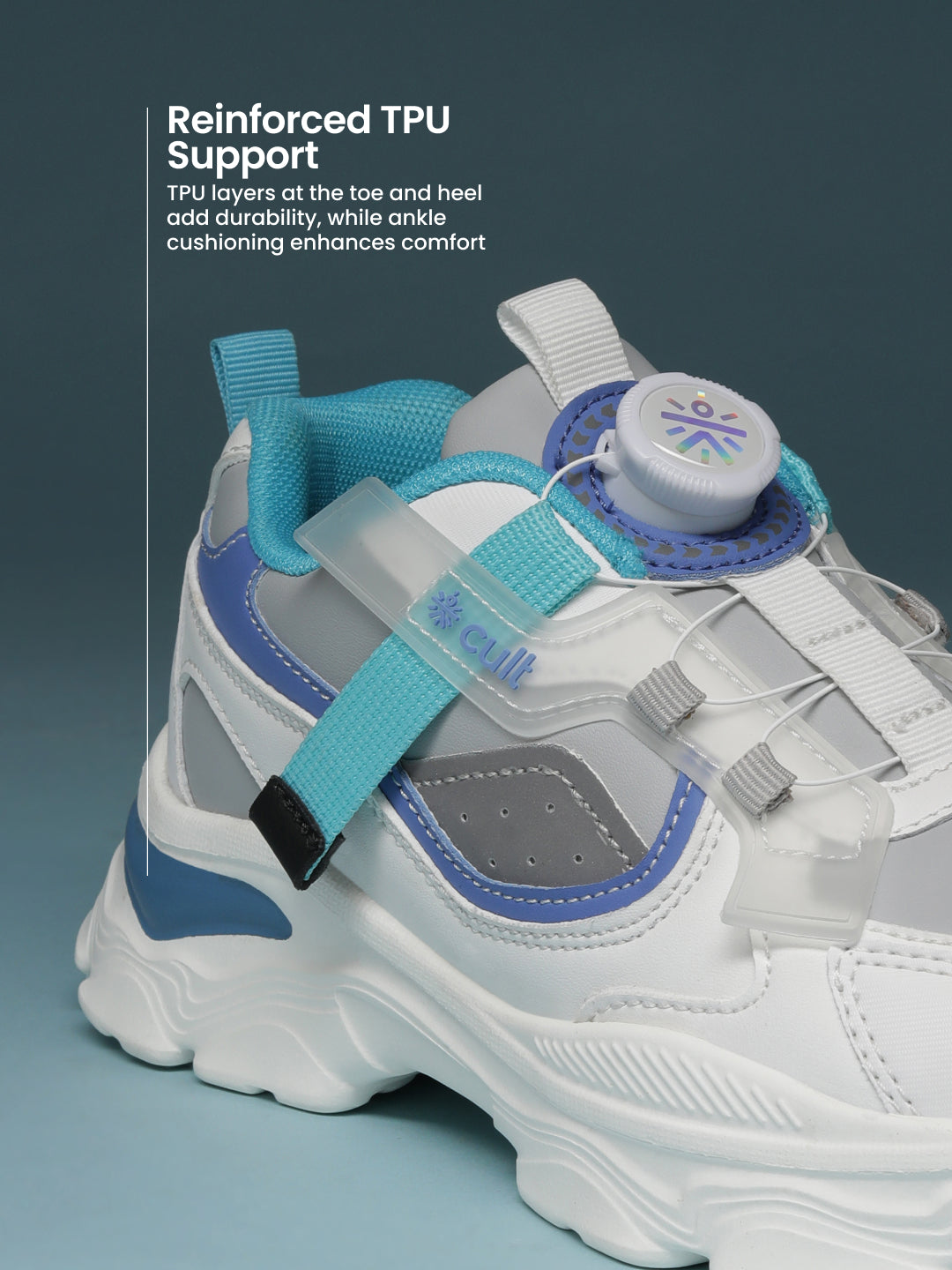 cult Kids' Zoomster Sneakers - White/Grey