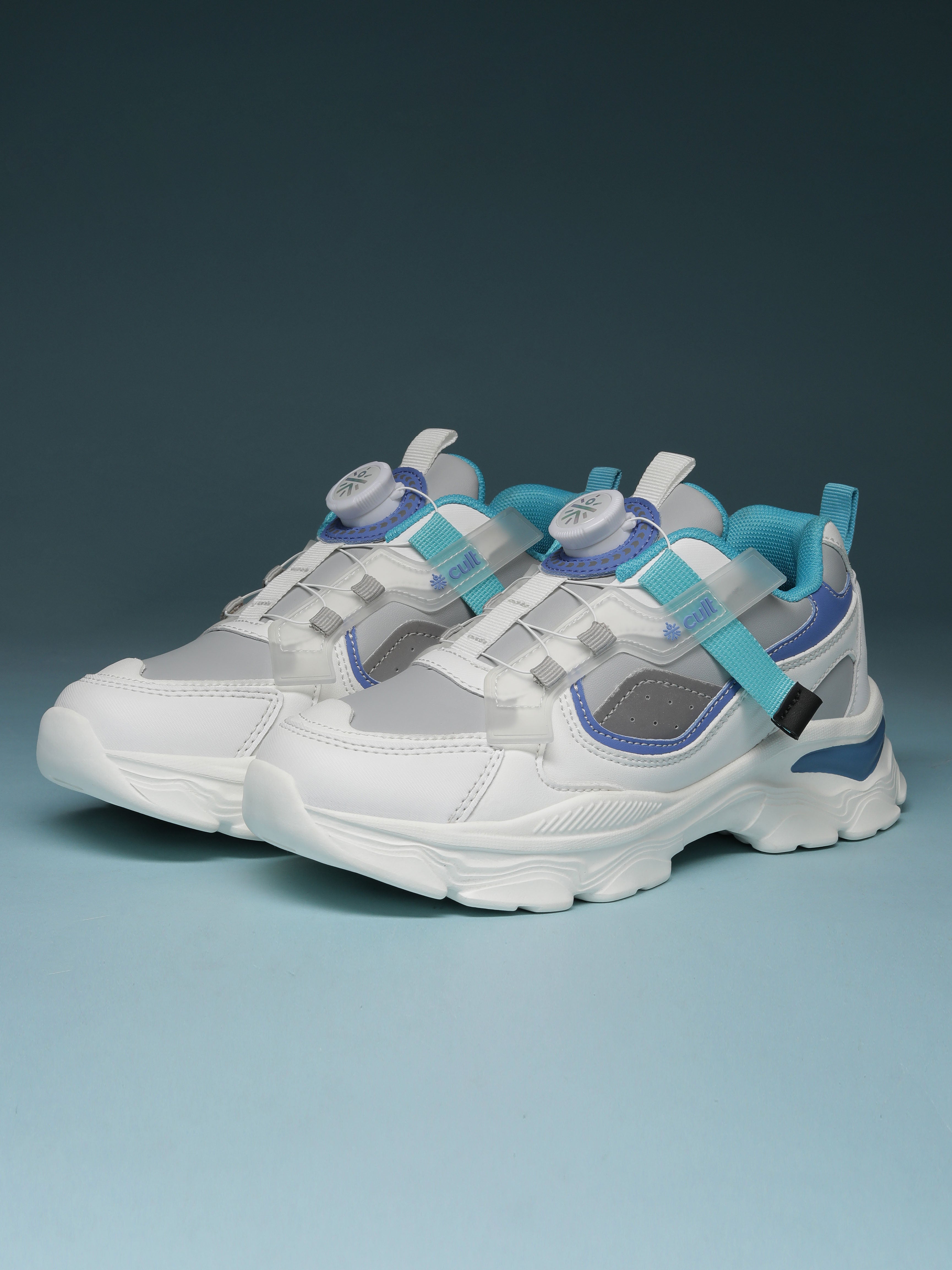 cult Kids' Zoomster Sneakers - White/Grey