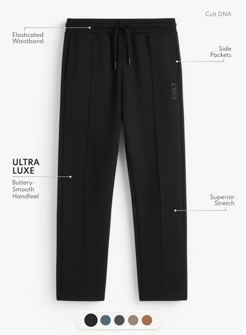 Men's Black Ultra Luxe Tailored Trackpants