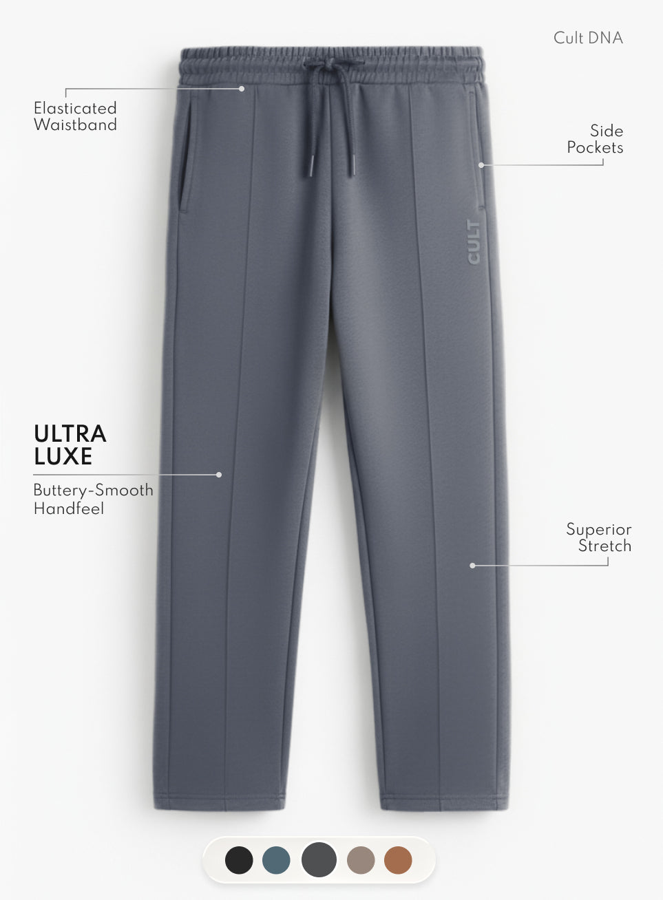 Men's Dark Grey Ultra Luxe Tailored Trackpants