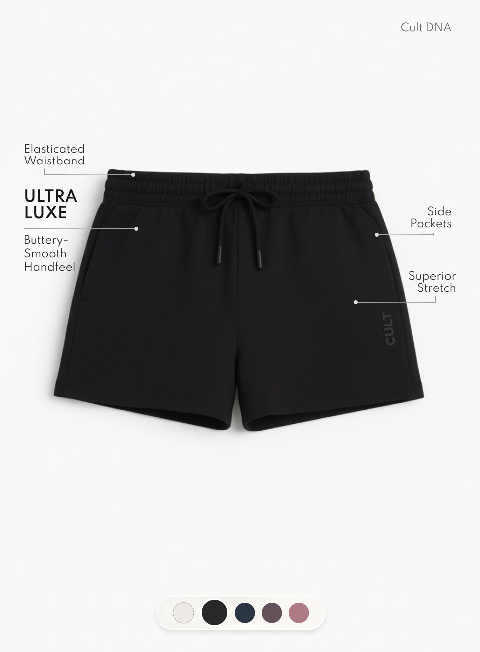 Women's Black Ultra Luxe Classic Shorts