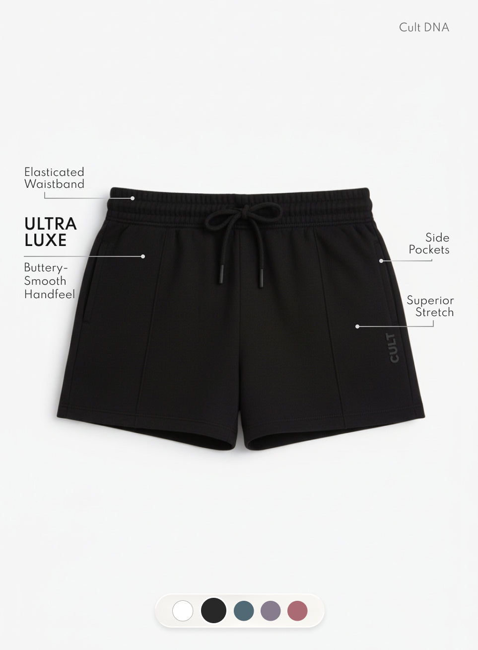 Women's Black Ultra Luxe Tailored Shorts