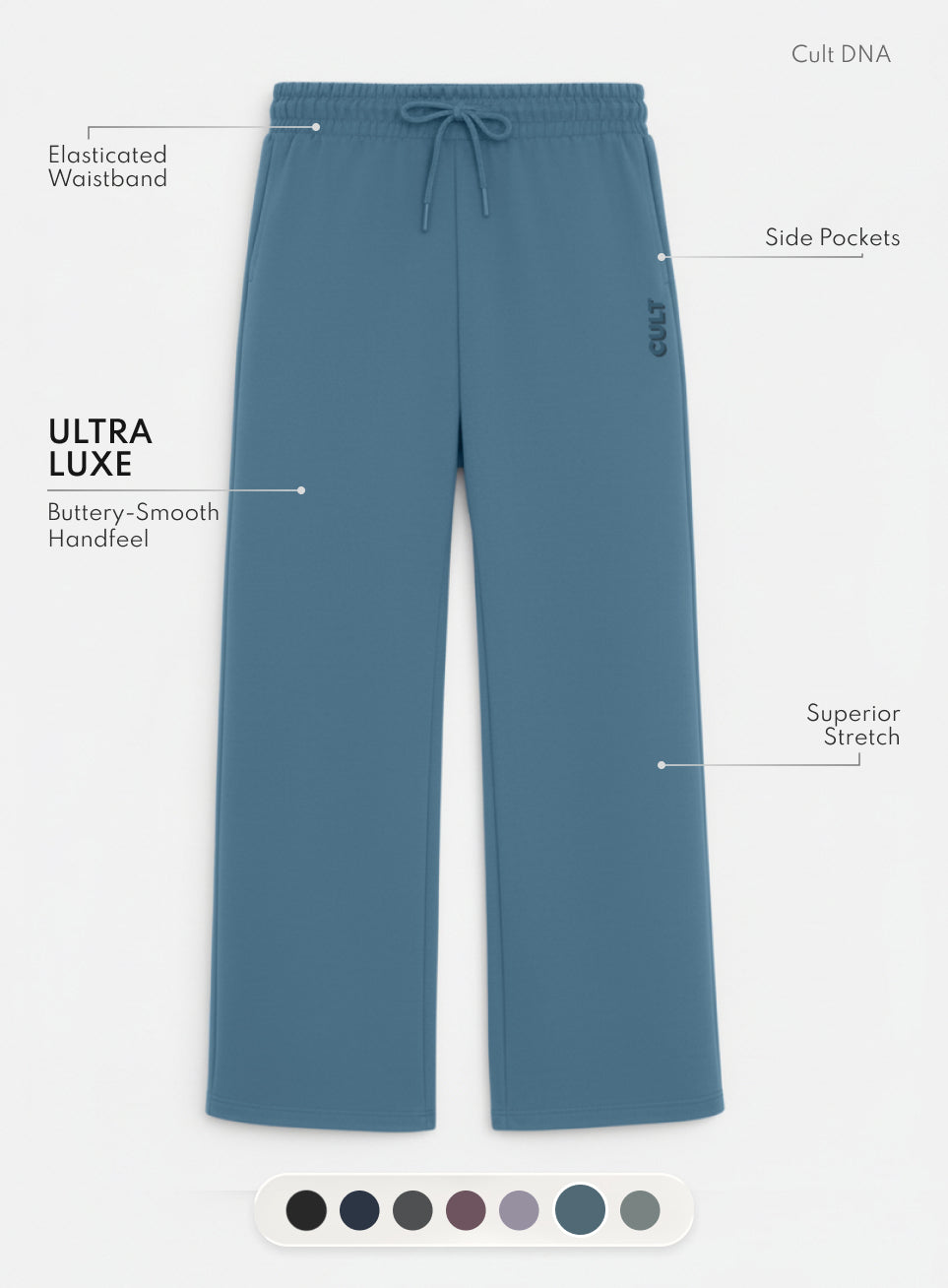 Women's Blue Ultra Luxe Classic Trackpants