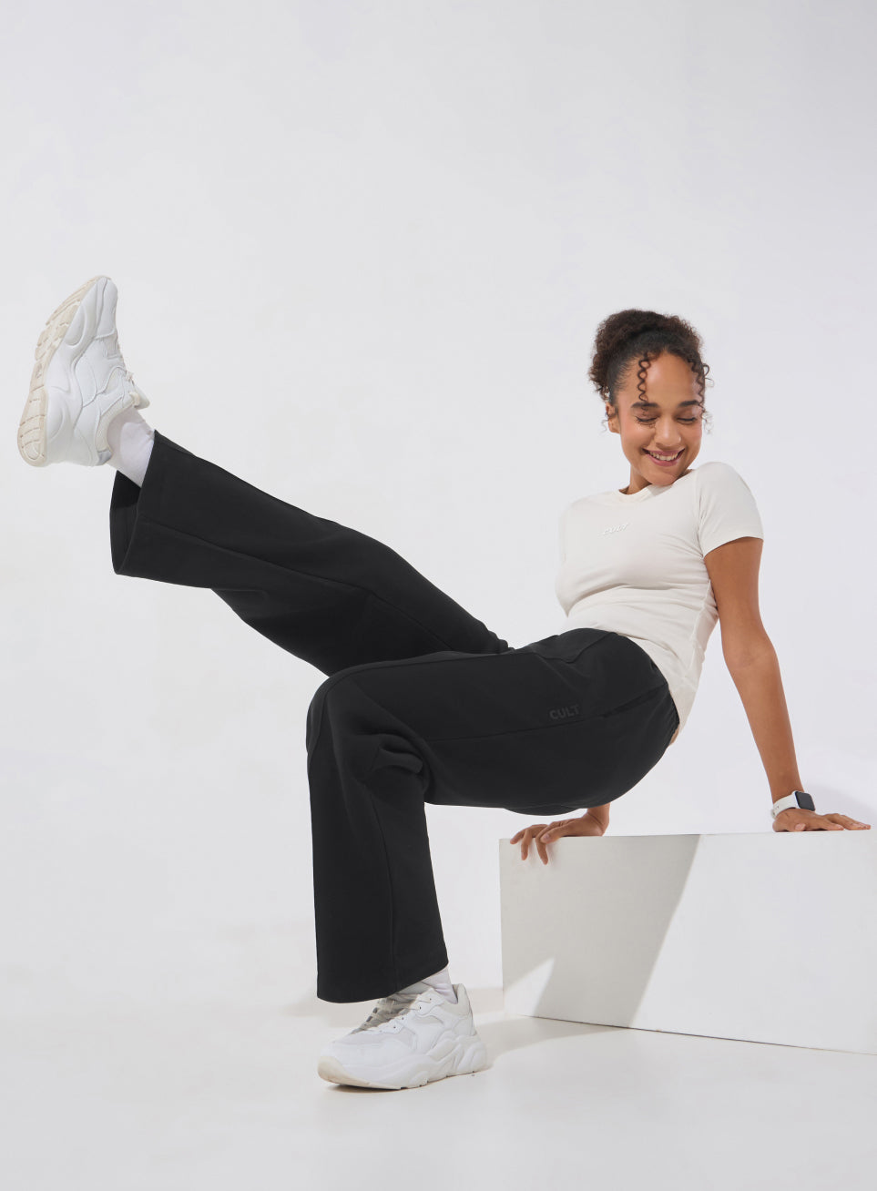 Women's Black Ultra Luxe Tailored Trackpants