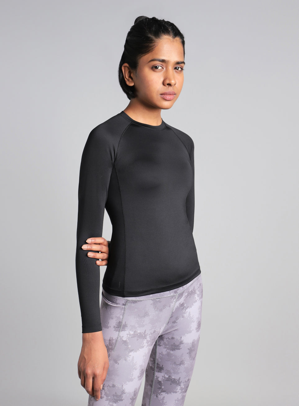 Women's Black Power Full Sleeve Compression T-shirt