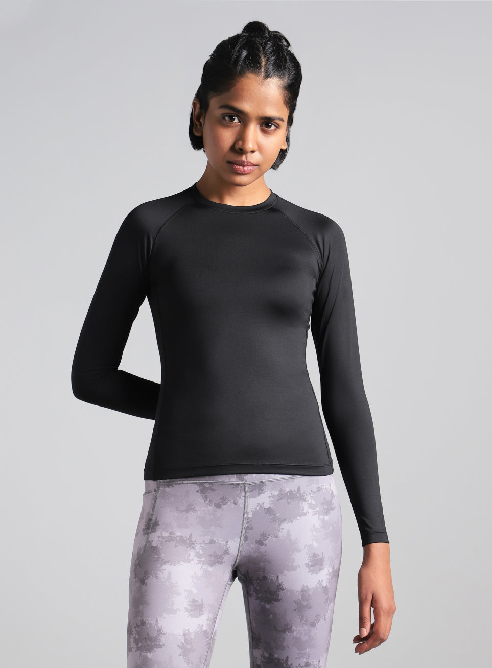 Women's Black Power Full Sleeve Compression T-shirt