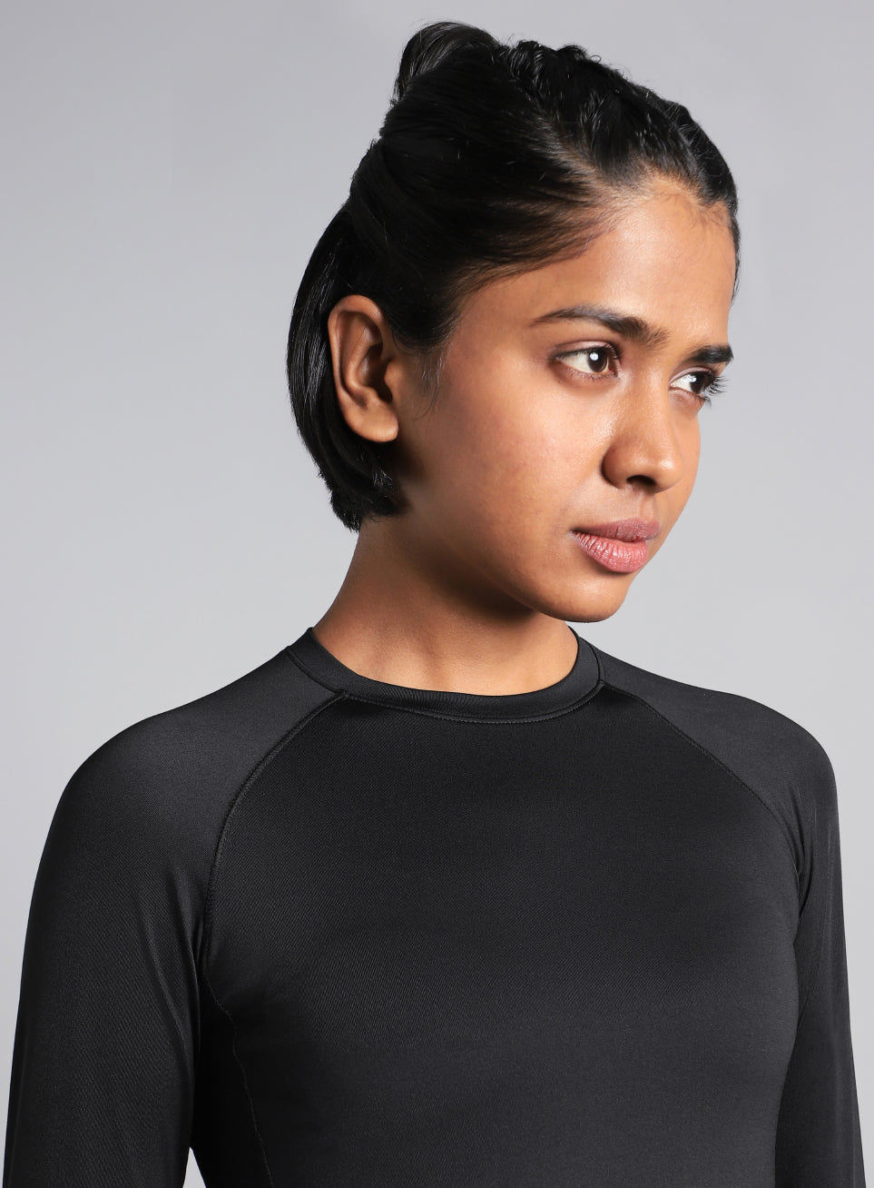 Women's Black Power Full Sleeve Compression T-shirt