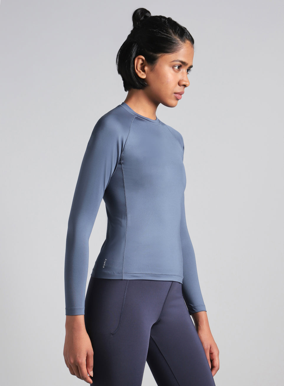 Women's Blue Power Full Sleeve Compression T-shirt