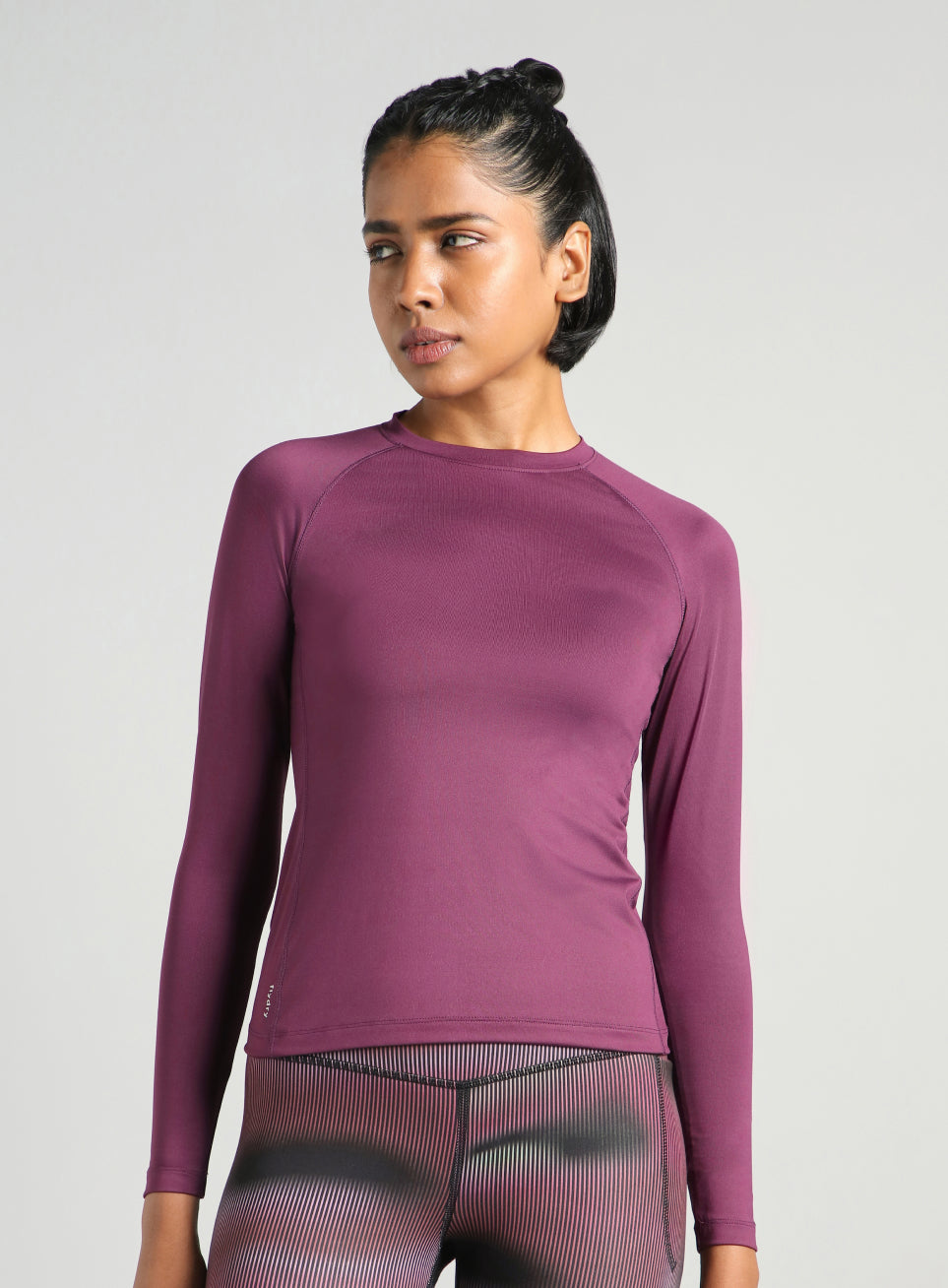 Women's Purple Power Full Sleeve Compression T-shirt