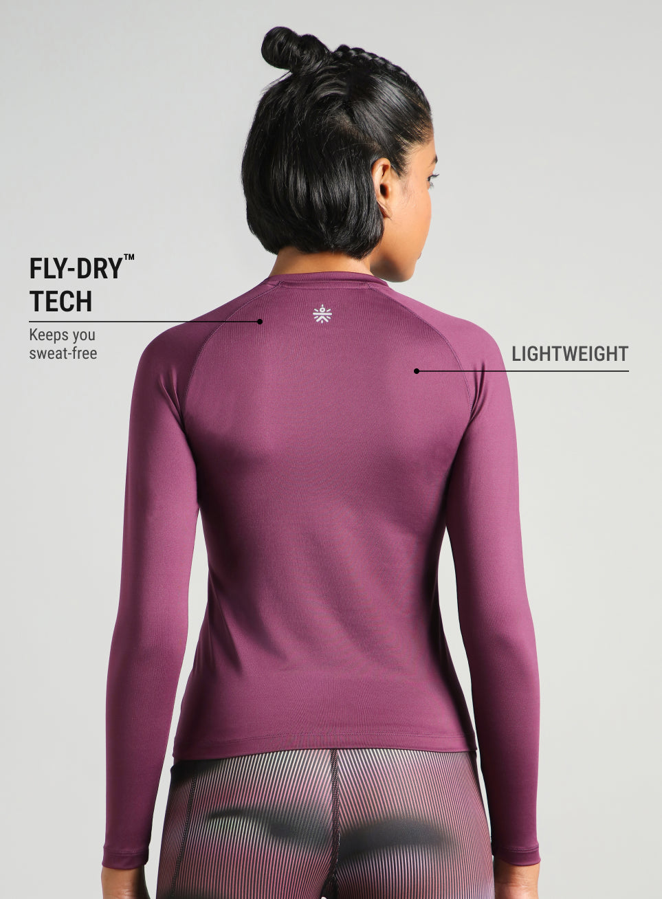 Women's Purple Power Full Sleeve Compression T-shirt