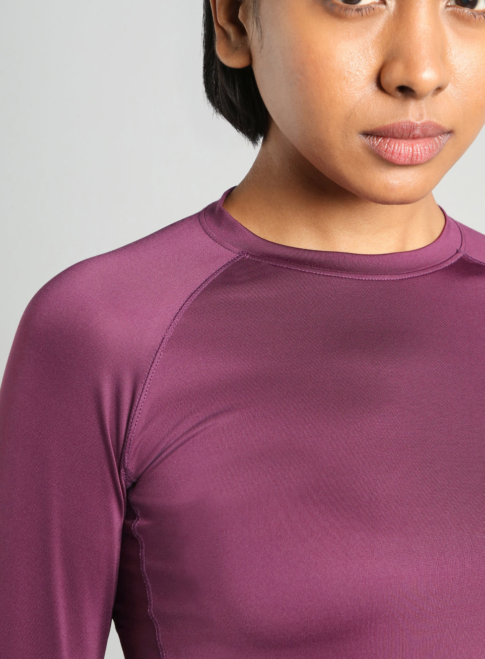 Women's Purple Power Full Sleeve Compression T-shirt