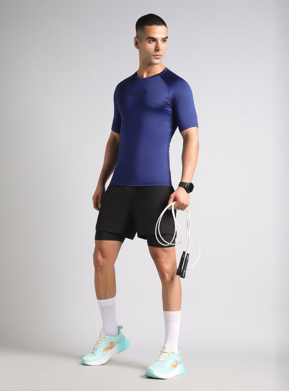 Men's Navy Power Compression Full Sleeve T-shirt