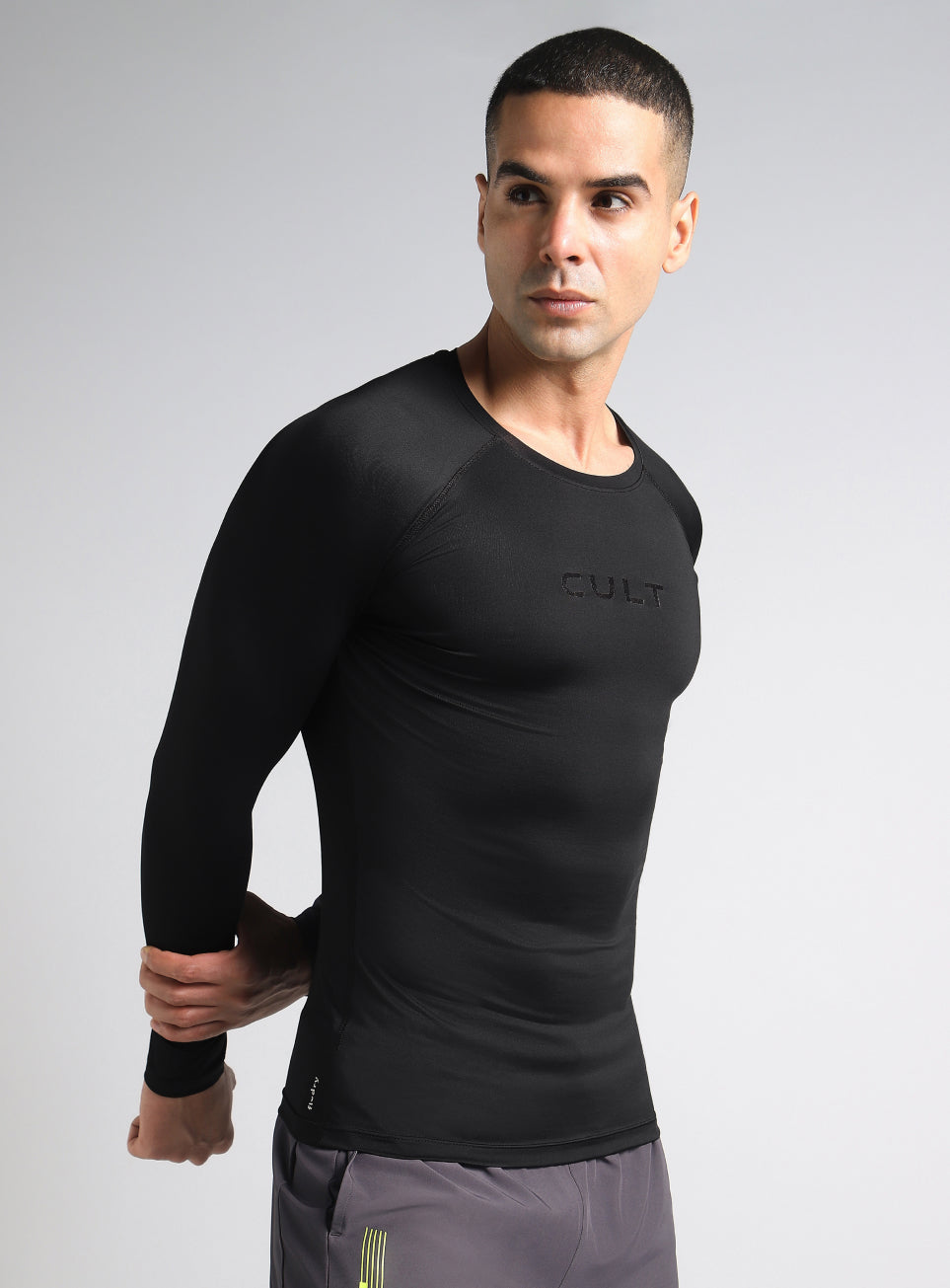 Men's Black Power Compression Full Sleeve T-shirt