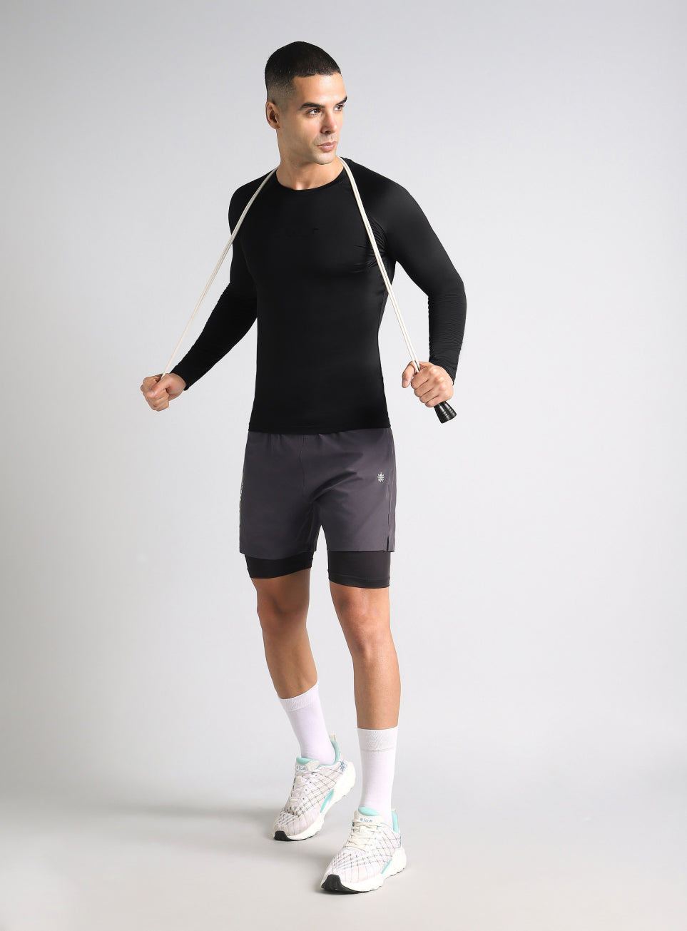 Men's Black Power Compression Full Sleeve T-shirt