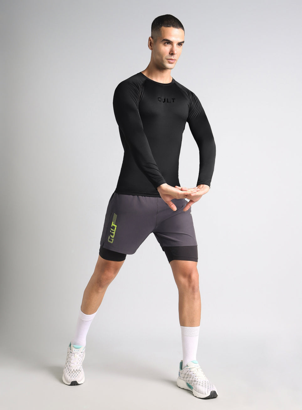 Men's Black Power Compression Full Sleeve T-shirt