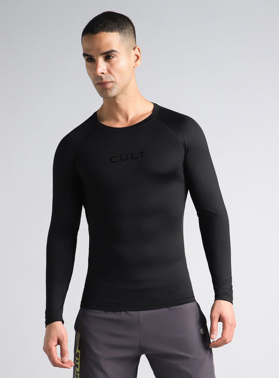 Men's Black Power Compression Full Sleeve T-shirt