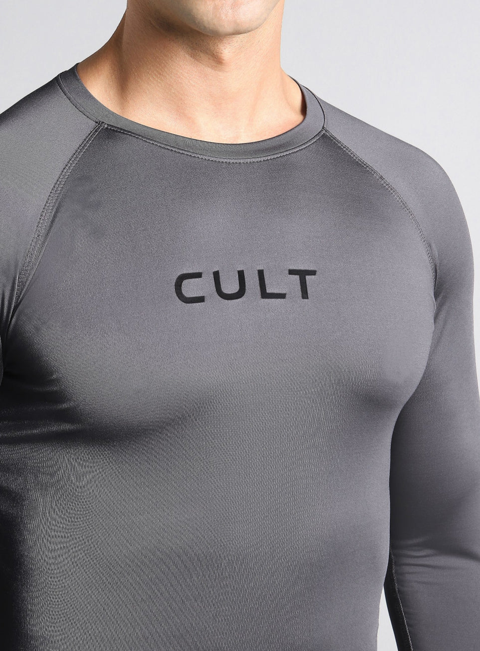Men's Dark Grey Power Compression Full Sleeve T-shirt