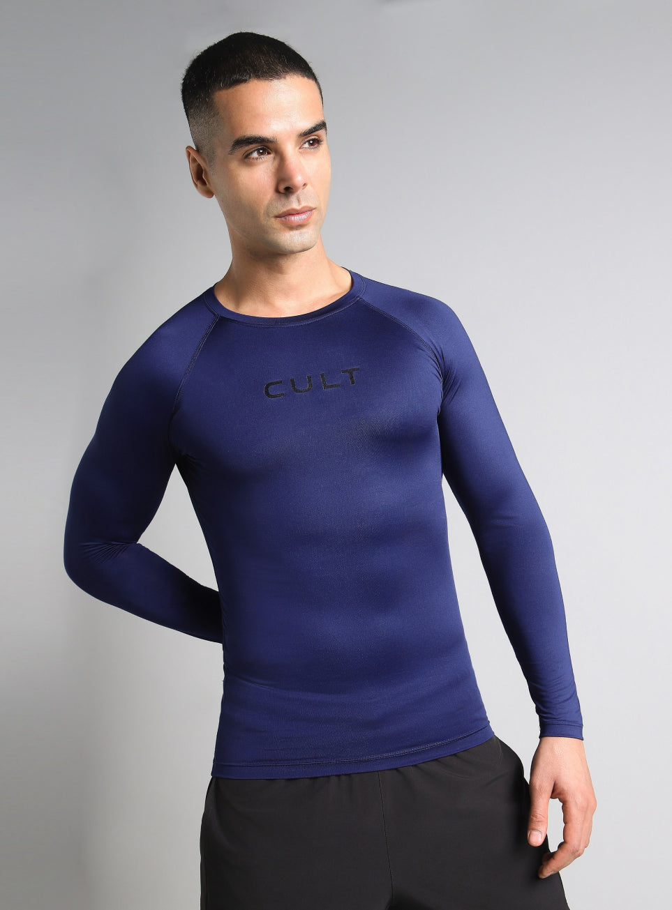 Men's Navy Power Compression Full Sleeve T-shirt