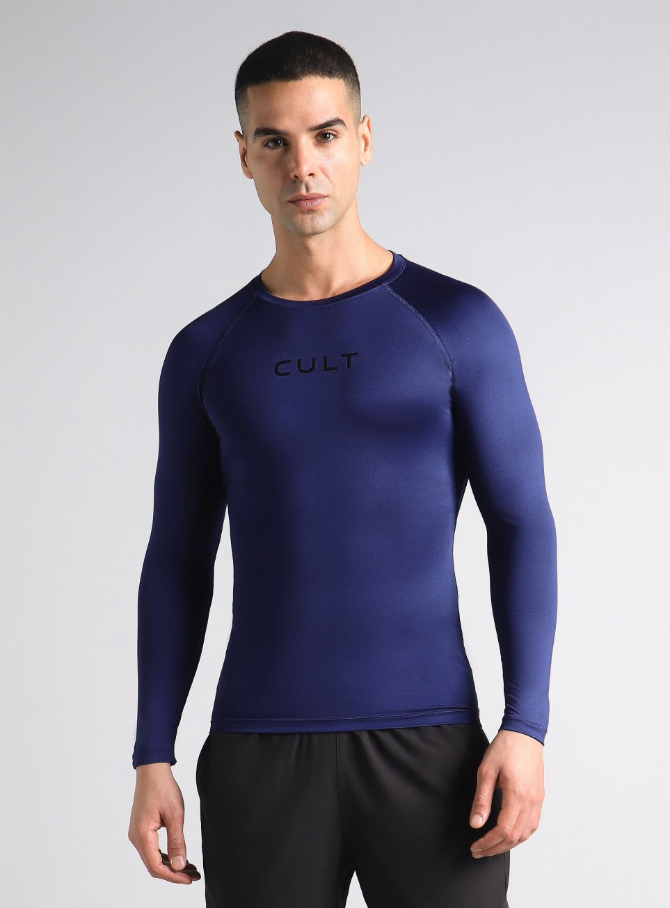 Men's Navy Power Compression Full Sleeve T-shirt