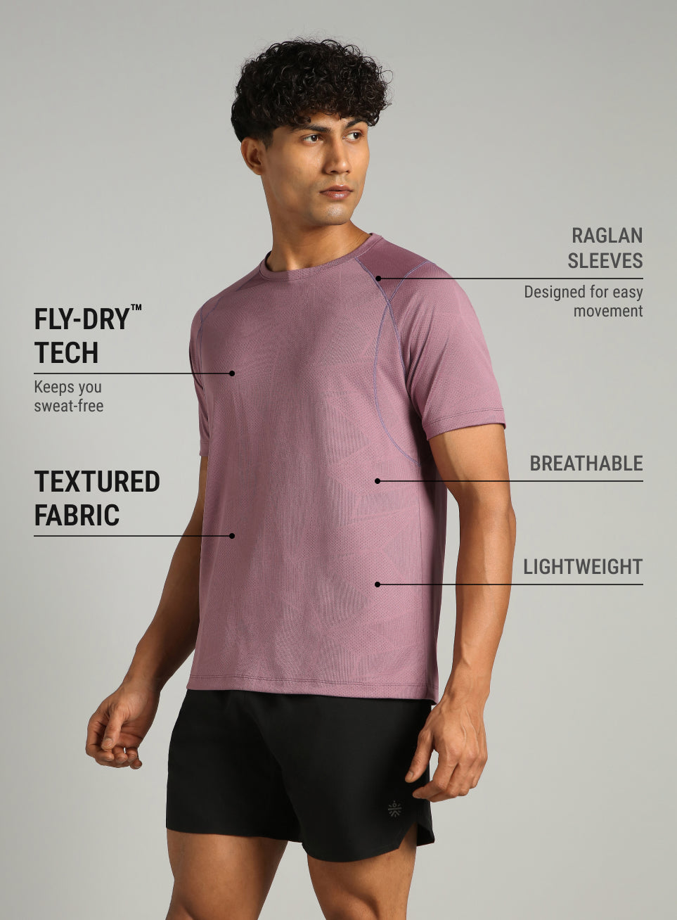 Men's Purple Power Training Sculpted T-shirt