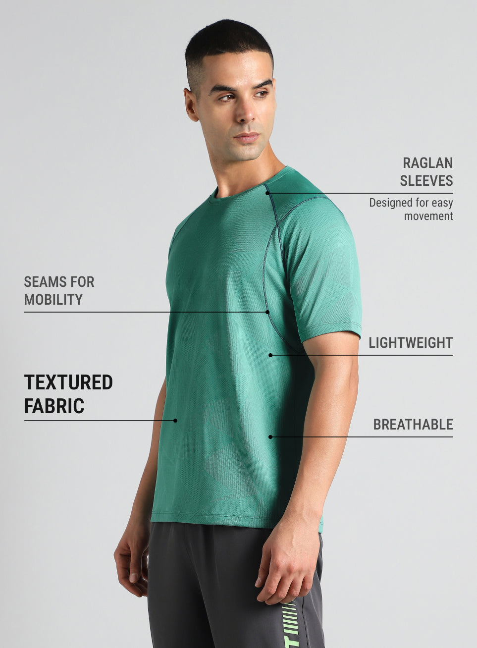 Men's Teal Power Training Sculpted T-shirt