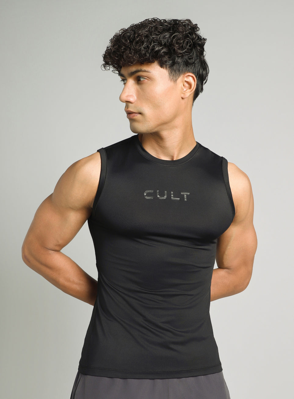 Men's Black Power Lifter Compression T-shirt