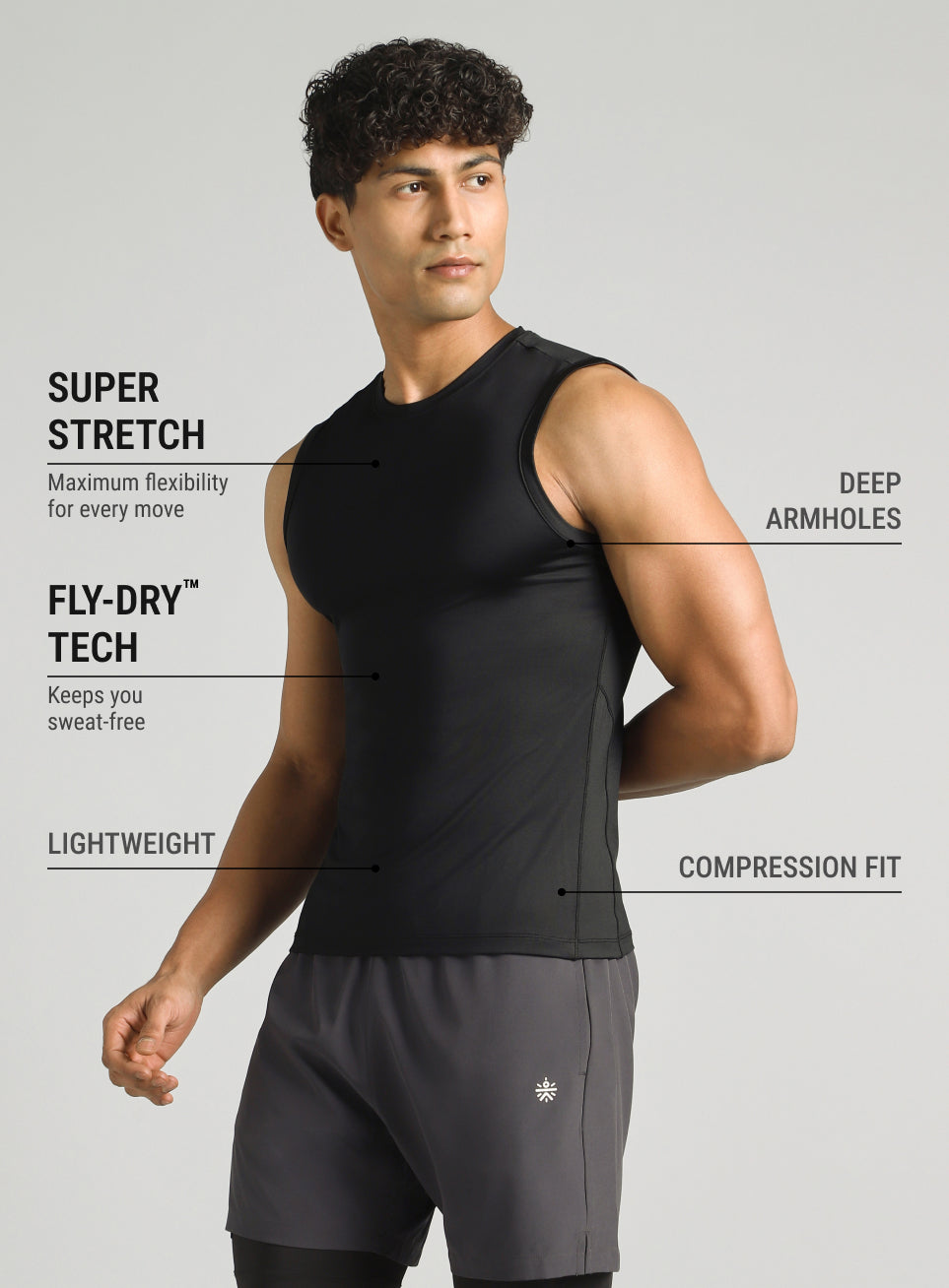 Men's Black Power Lifter Compression T-shirt