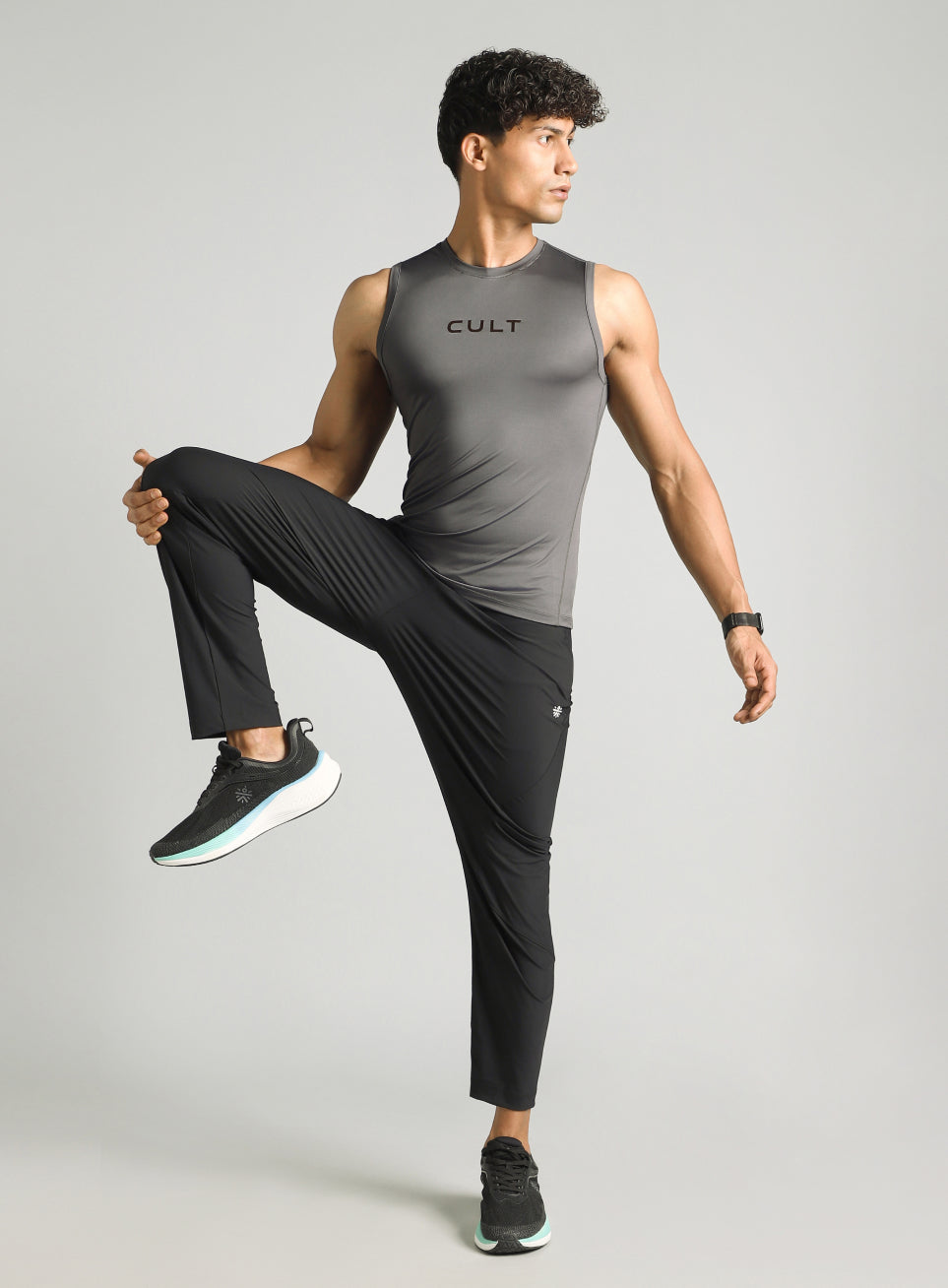 Men's Dark Grey Power Lifter Compression T-shirt