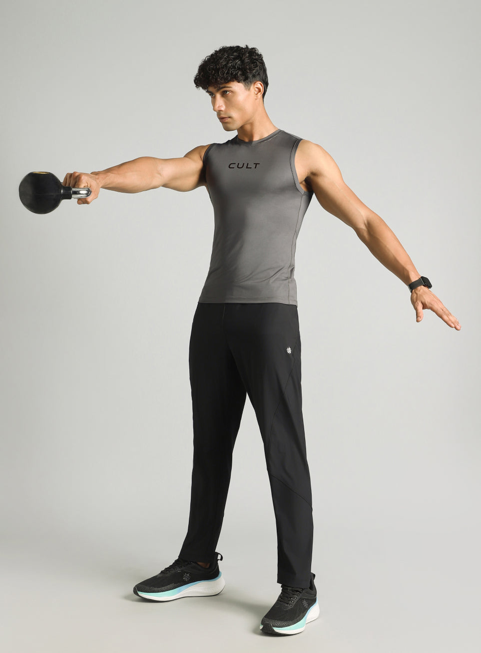 Men's Dark Grey Power Lifter Compression T-shirt