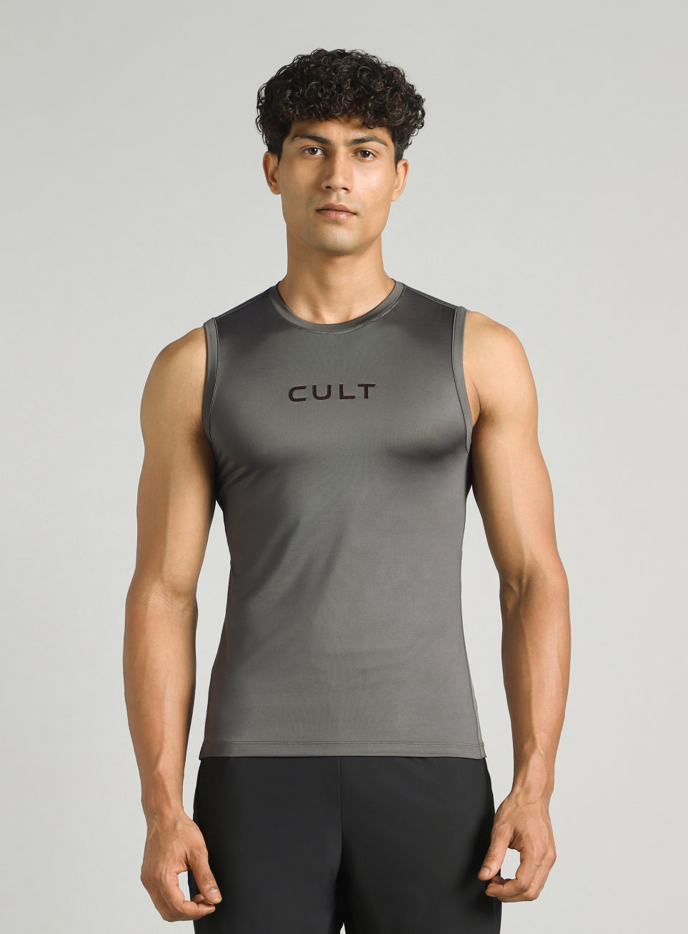 Men's Dark Grey Power Lifter Compression T-shirt