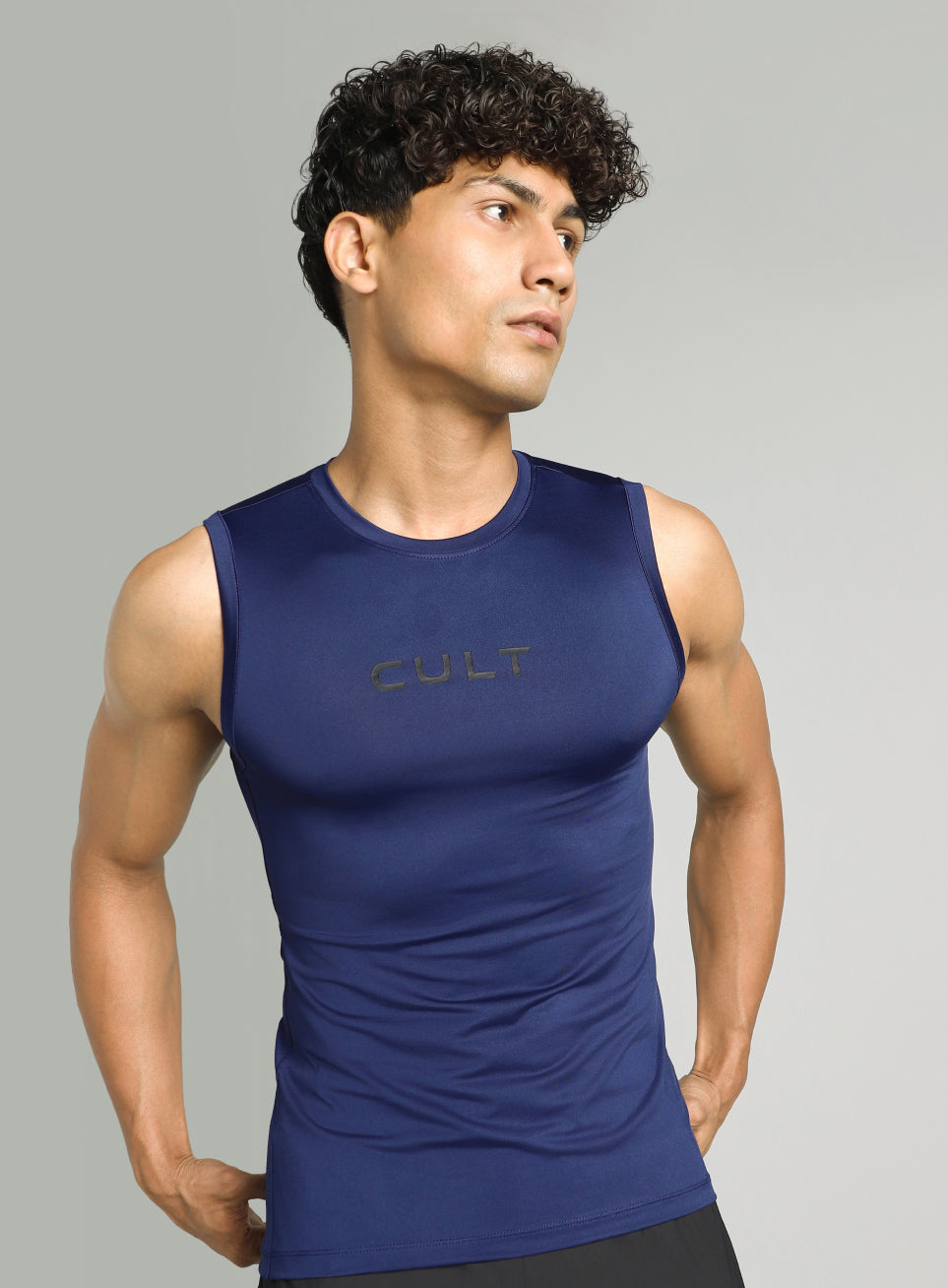 Men's Navy Power Lifter Compression T-shirt