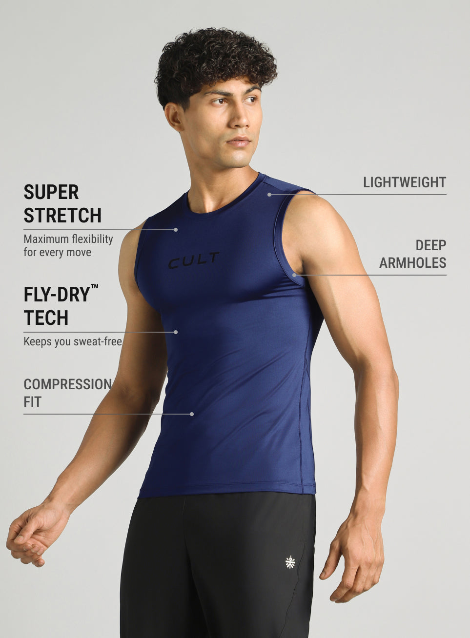 Men's Navy Power Lifter Compression T-shirt