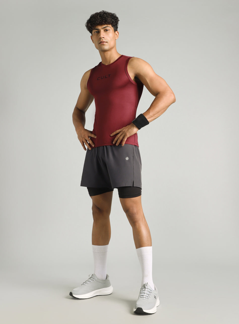 Men's Maroon Power Lifter Compression T-shirt