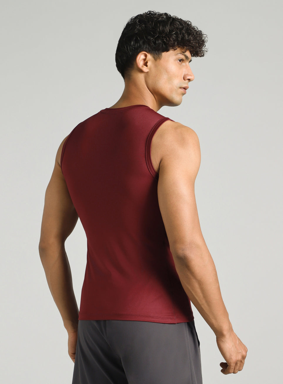 Men's Maroon Power Lifter Compression T-shirt