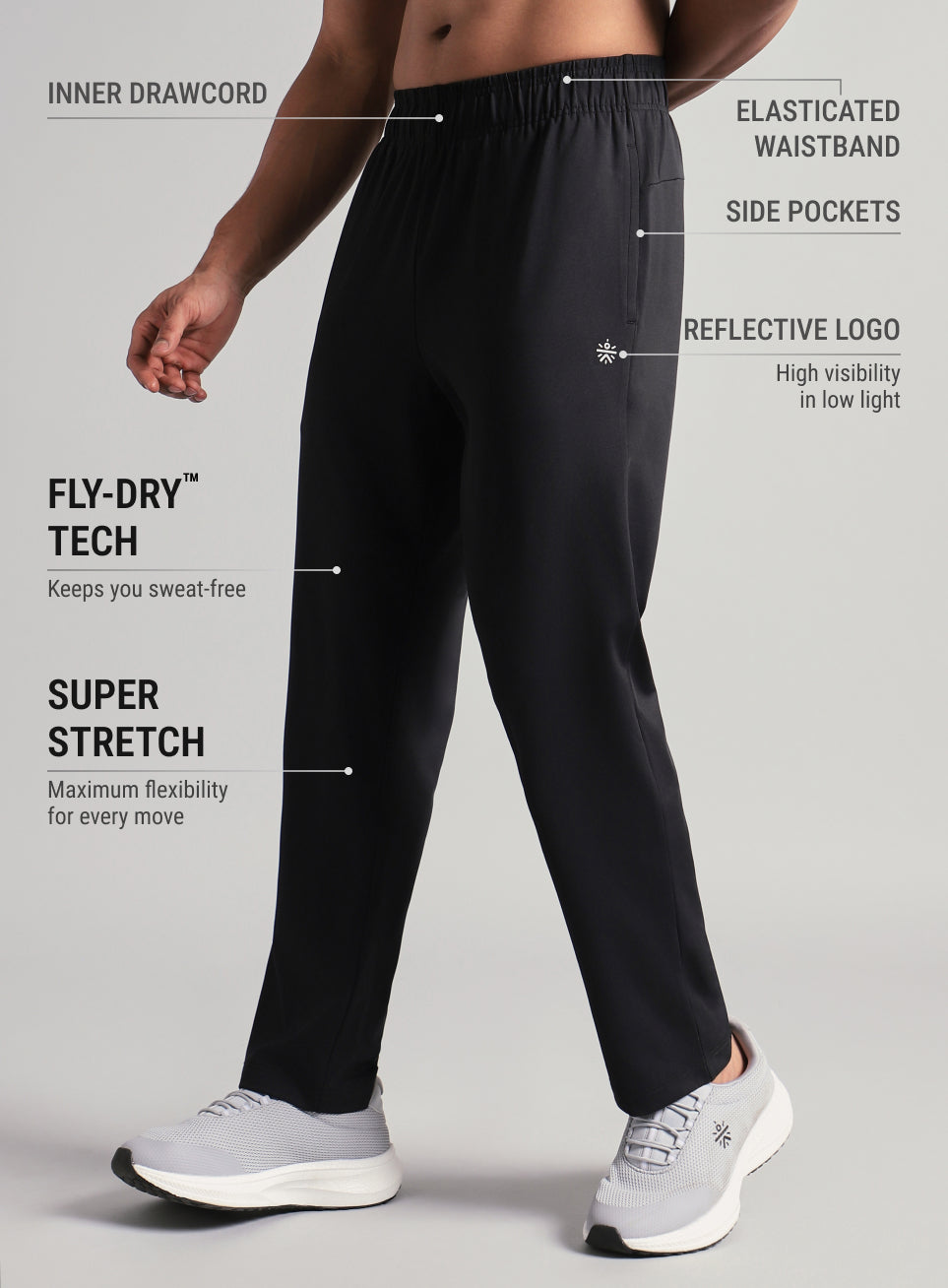 Men's Black Runner's In Motion Graphic Trackpant