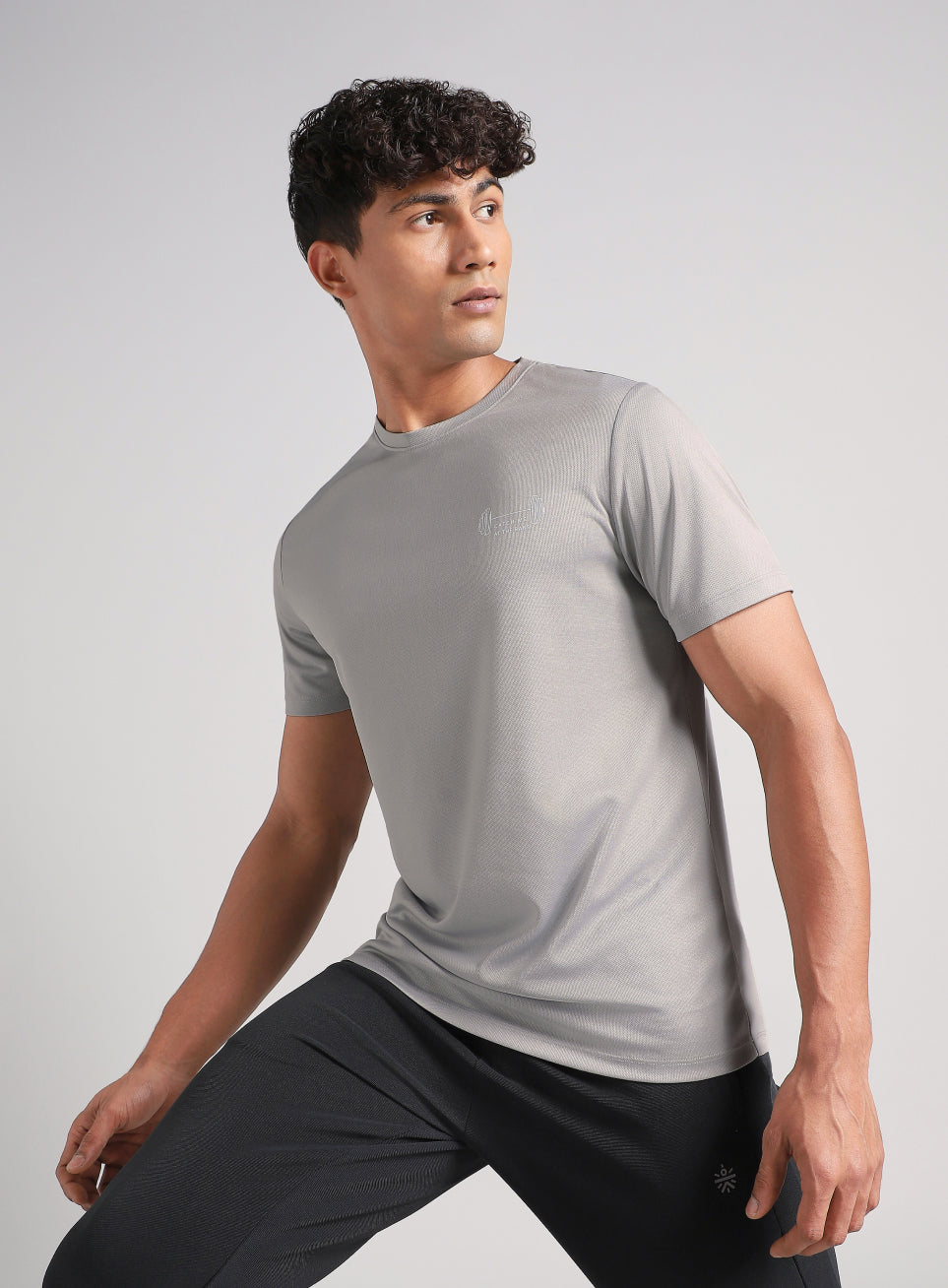 Men's Grey Training Graphic T-Shirt