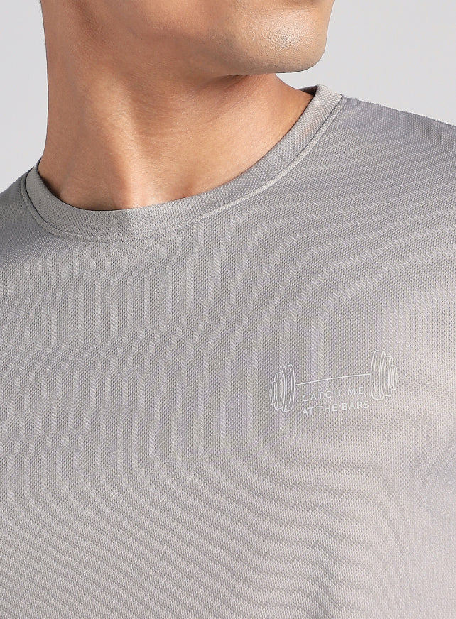 Men's Grey Training Graphic T-Shirt