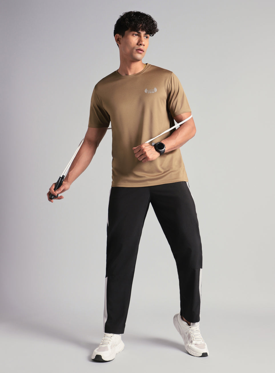 Men's Brown Training Graphic T-Shirt