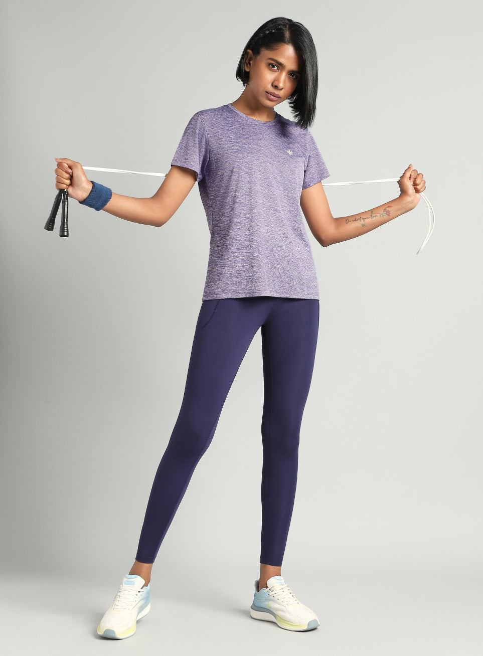 Women's Purple Textured Active T-Shirt